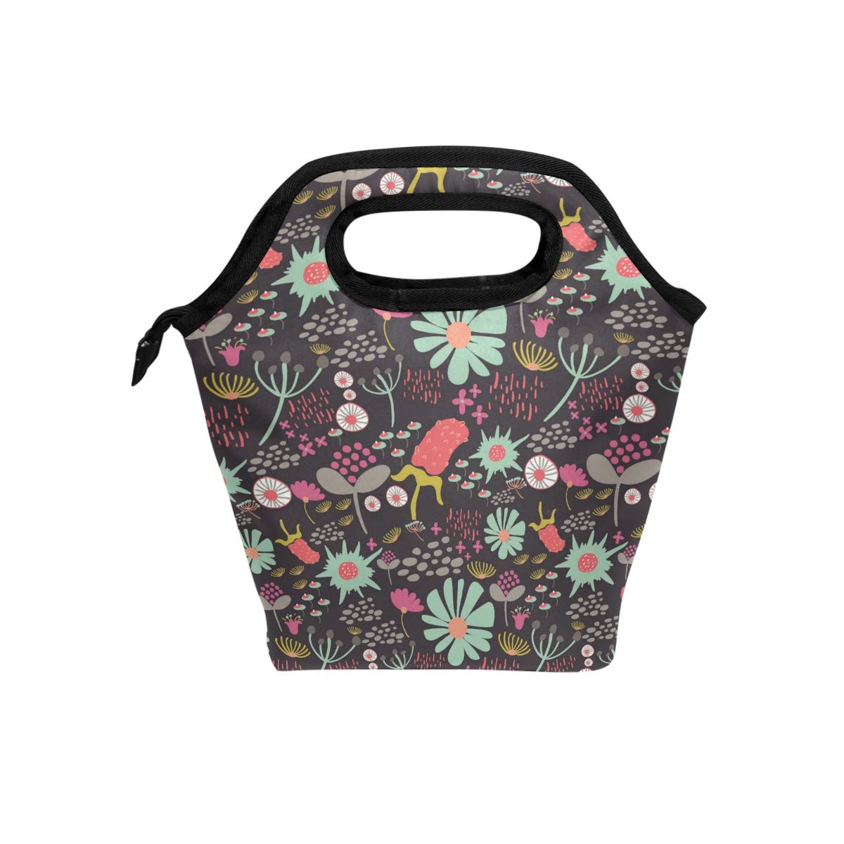 Blueangle Insulated Reusable Lunch Bag for Women - Leakproof & Eco-Friendly Tote with Floral Pattern - Perfect for Work, School, Picnics & Outdoor Activities