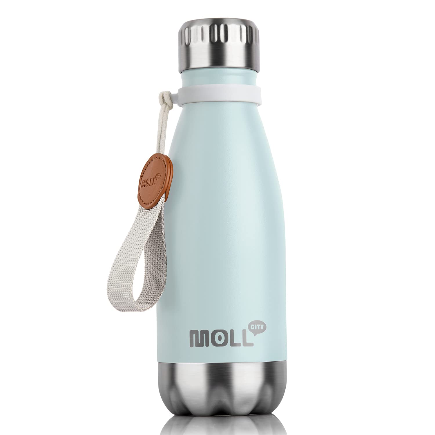 Kids Stainless Steel Water Bottle 9oz - Leak Proof Vacuum Insulated for School, Travel & Sports (Baby Blue)