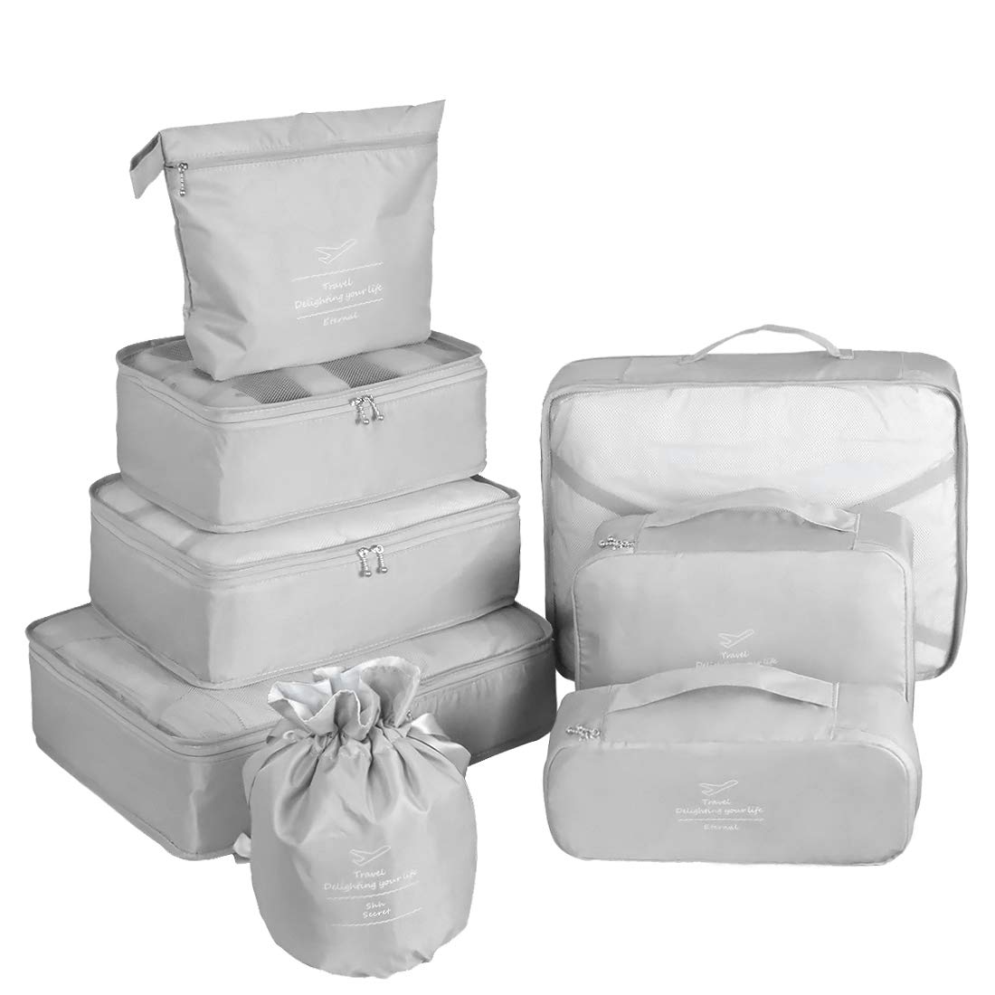8-Piece Packing Cubes Set - Travel Organizer for Clothes, Shoes & Cosmetics | Perfect for Suitcase Organization & Business Trips
