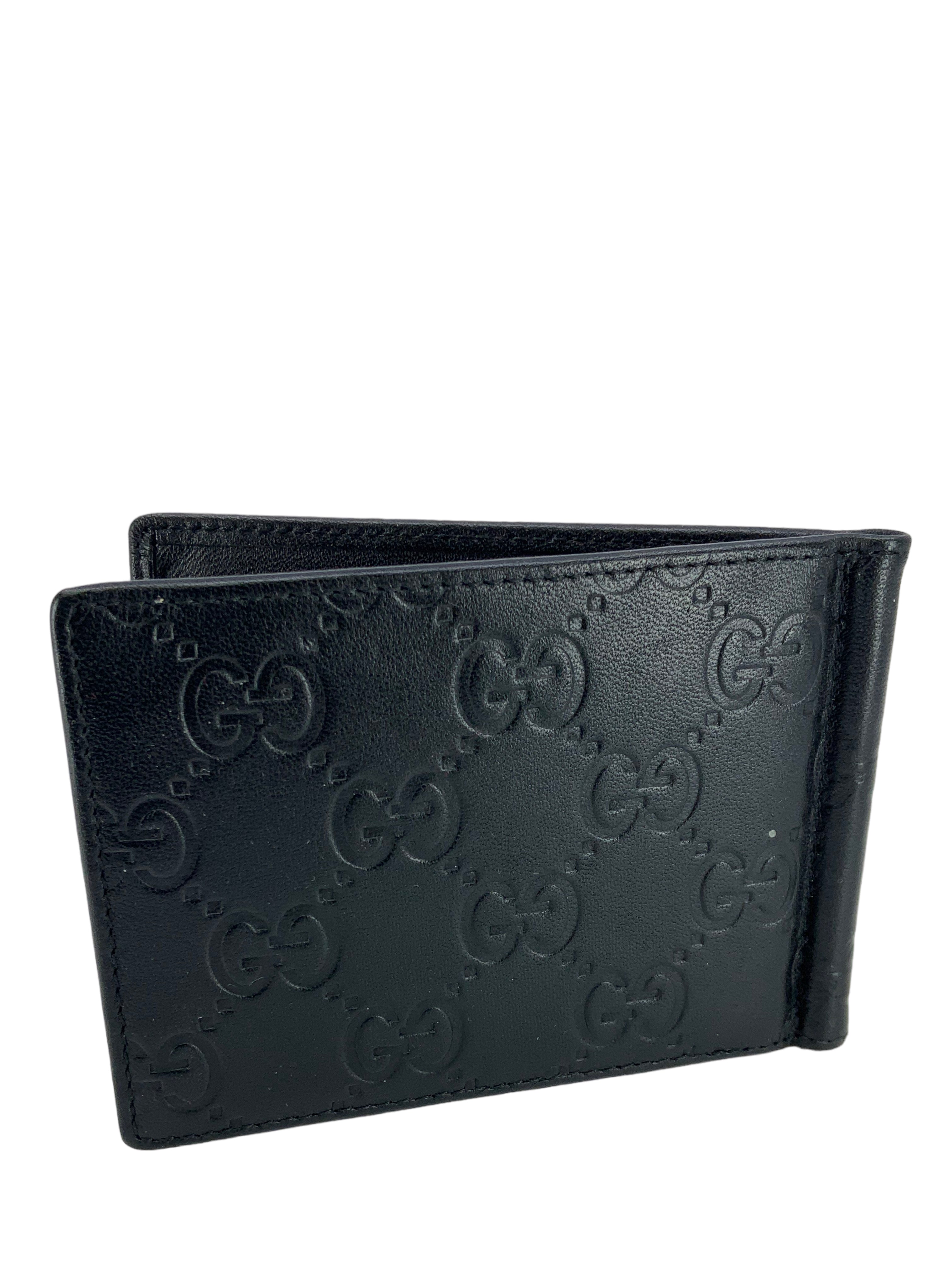 GUCCI GG Monogram Leather Bi-Fold Wallet for Men - Luxury Designer Money Clip Wallet for Everyday Use & Travel