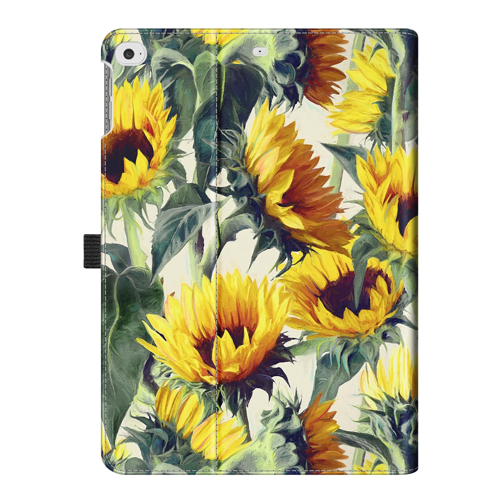 Fintie Protective Case for iPad 6th/5th Generation (2018/2017 Model) & iPad Air 2/Air 1 (9.7 Inch) - Multi-Angle Stand Cover with Corner Protection & Storage Pocket, Sunflower Design - Perfect for Work, School & Travel
