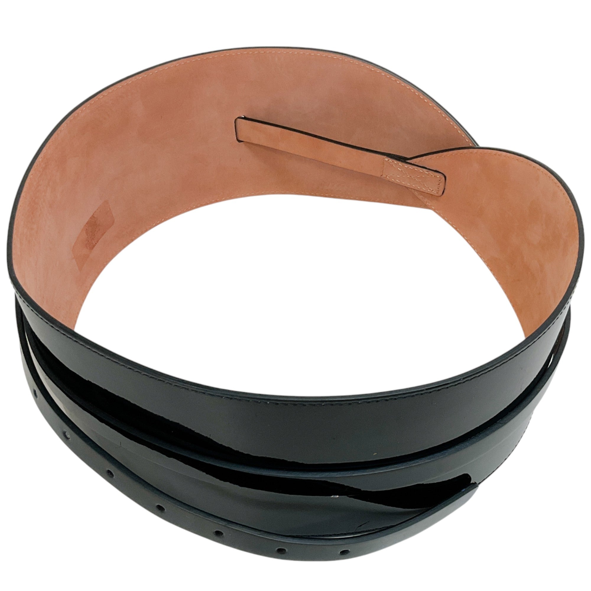 Michael Kors Black Patent Leather Wide Belt for Women - Stylish Fashion Accessory for Dresses, Jeans & Office Outfits