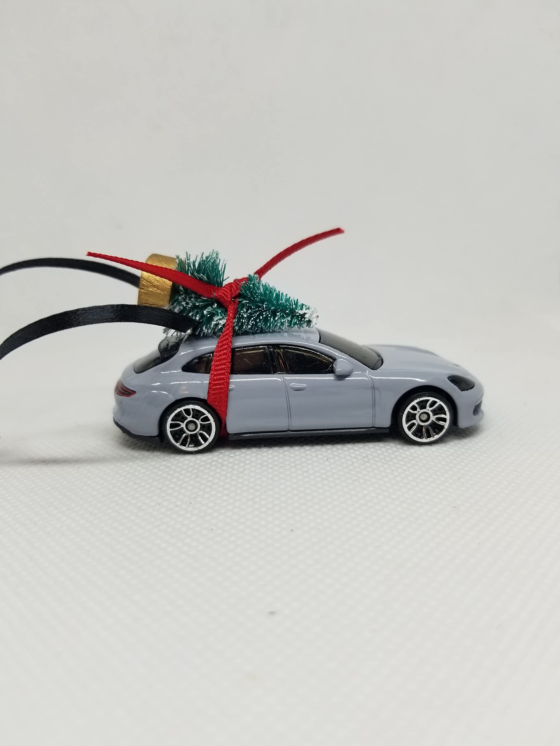 3 Inch Handmade Christmas Tree Ornament for Porsche Panamera in Chalk Gray | Unique Holiday Gift for Car Lovers | Perfect for Christmas Decorations & Car Enthusiast Gifts | Made in USA