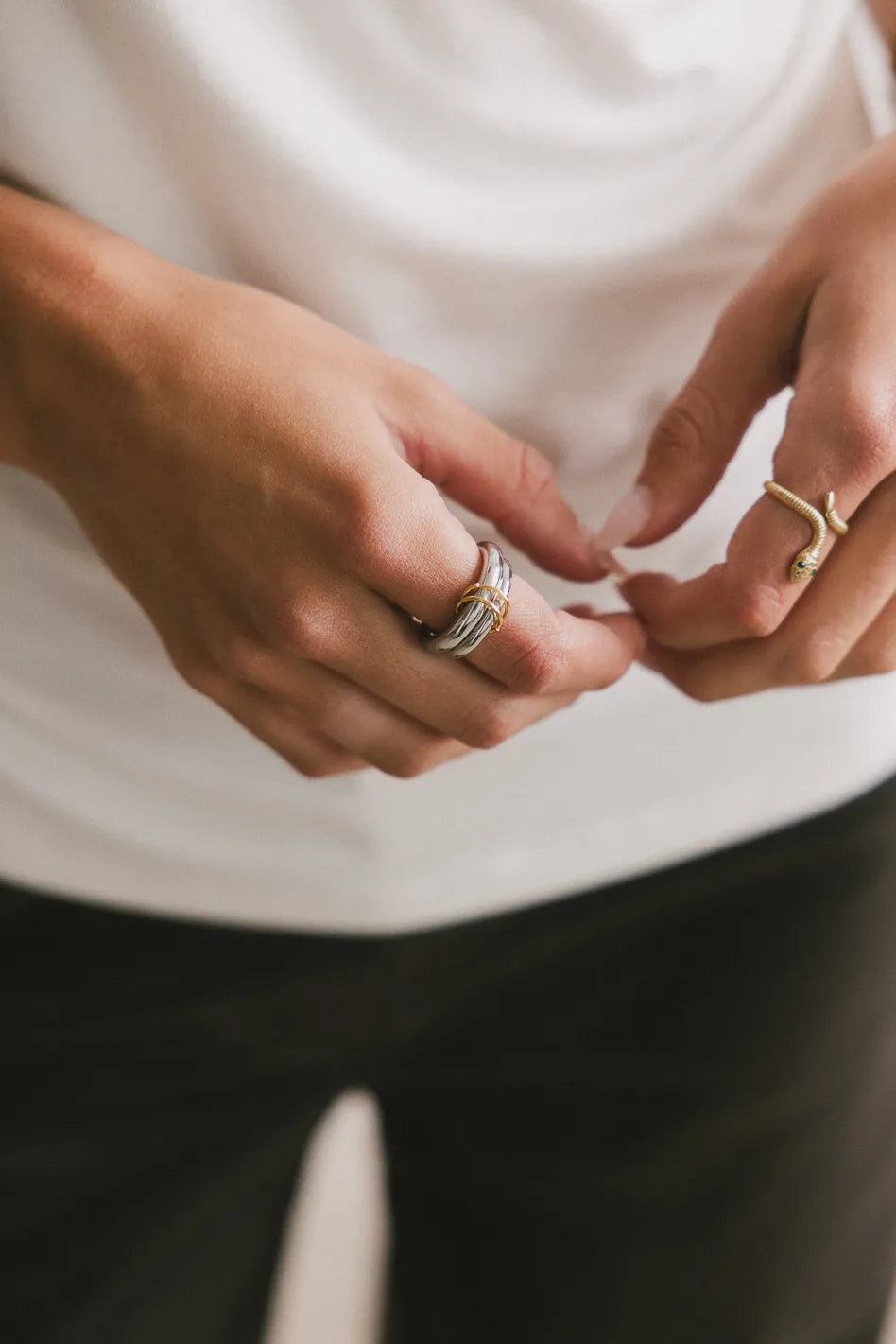 Jolene Stacked Ring Set for Women - Trendy Layered Gold & Silver Rings - Perfect for Everyday Wear, Gifts & Special Occasions