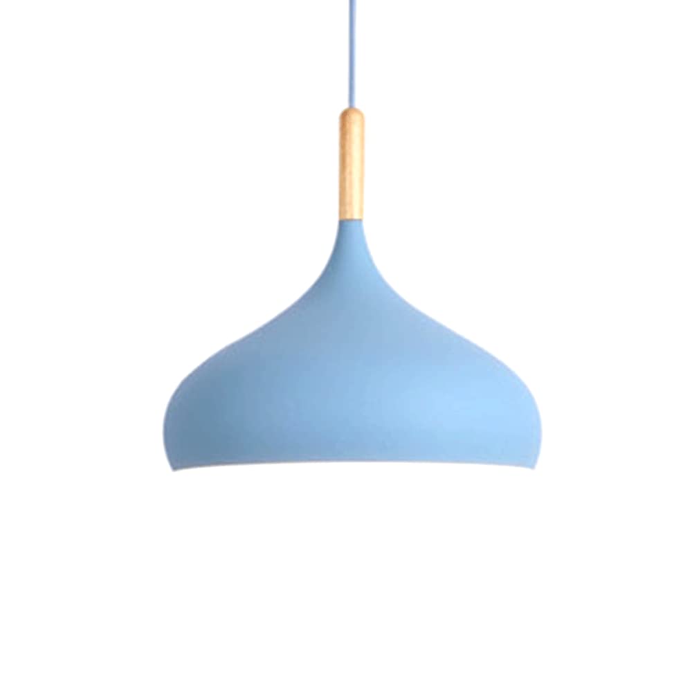LHAIYU 1 Pack Modern Nordic LED Single Head Macaron Chandelier - Baby Pink Metal Pendant Light for Kitchen Island, Living Room, Hotel | Energy Efficient Hanging Lamp for Dining Areas, Bedrooms & Commercial Spaces
