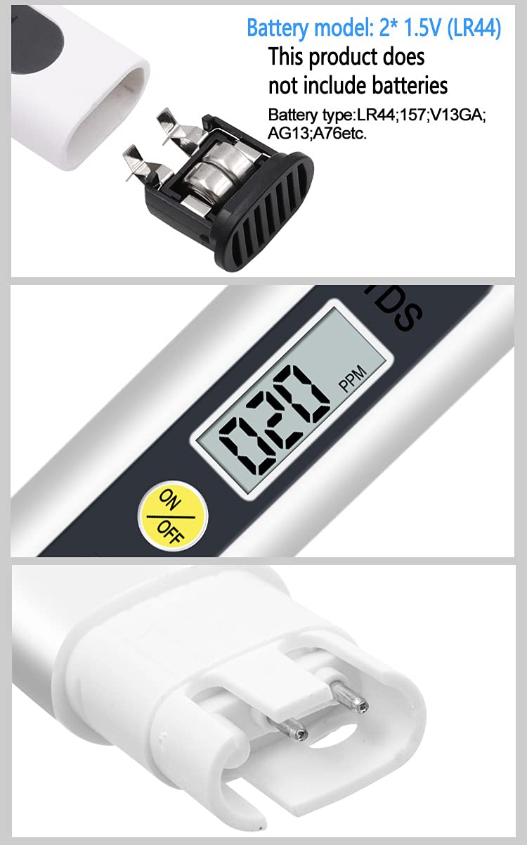 Premium Digital LCD TDS Water Quality Tester - Accurate PPM/EC/Temperature Measurement for Drinking Water, Aquariums, Hydroponics & Home Water Filtration Systems