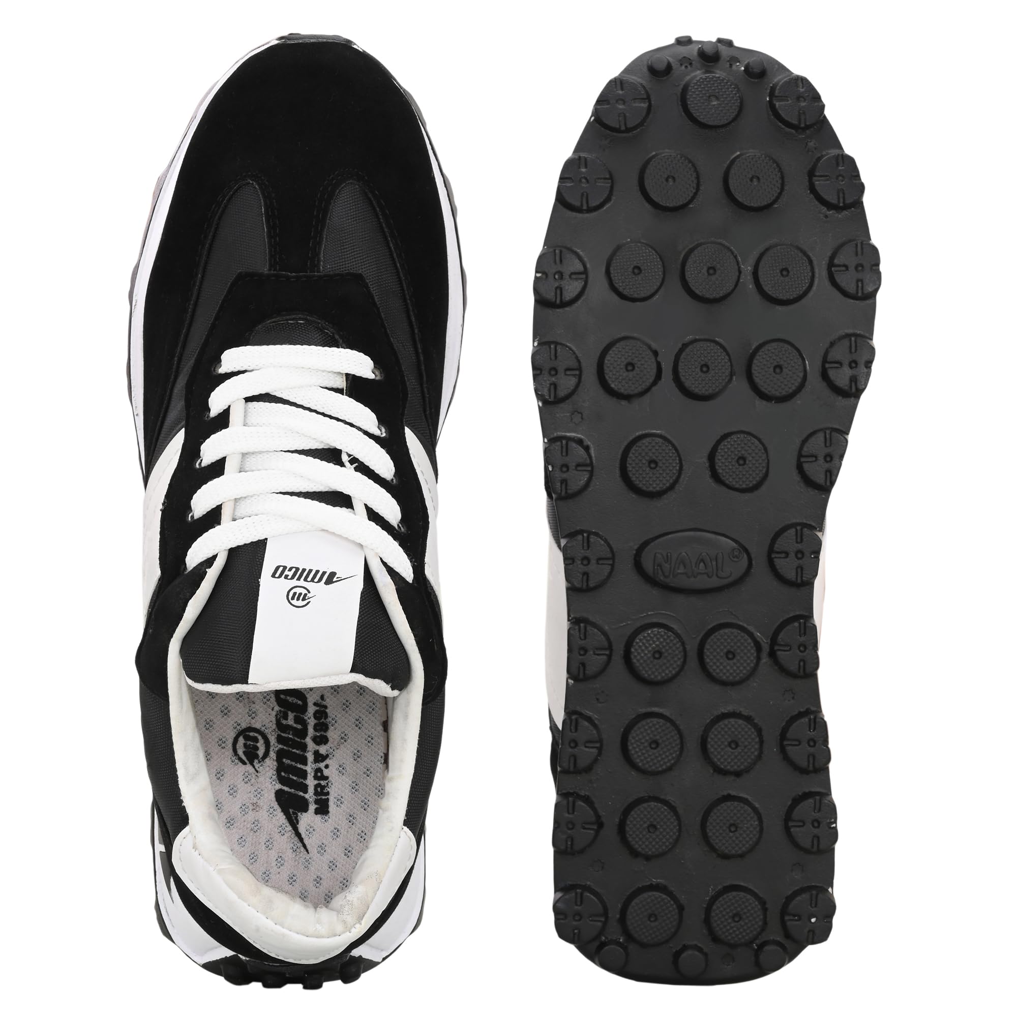 Amico Men's Walking Sports Shoes with Soft Cushioned Insole & Slip-Resistant Sole | Comfortable Athletic Shoes for Jogging, Gym Workouts & Daily Walking