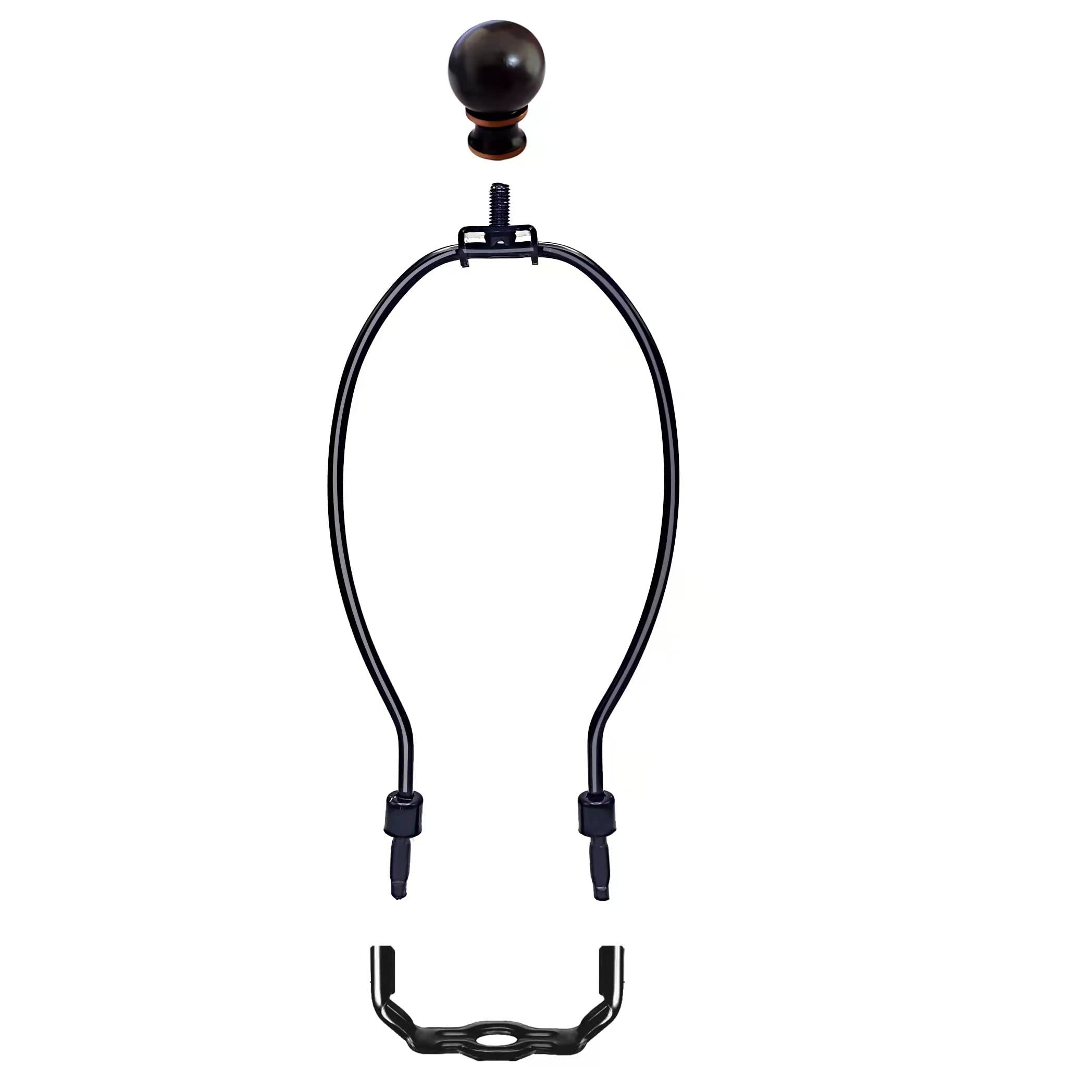 ECUDIS 8 Inch Lamp Harp Holder with Light Saddle Base & Ball Finial - Compatible with Table & Floor Lamps - Perfect for Living Room, Bedroom, or Office Lighting Decor (1 Pack)