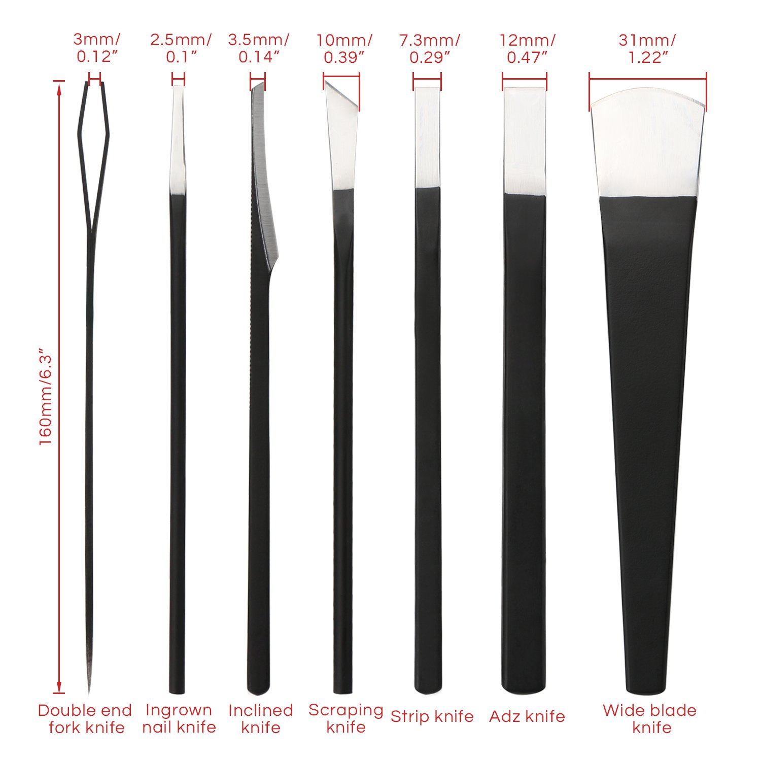 Professional 7-Piece Pedicure Knife Set for Ingrown Toenails & Callus Removal - High Manganese Steel Foot Care Tools with Storage Bag - Perfect for Home Pedicures, Nail Corn Treatment & Foot Repair (Segbeauty)