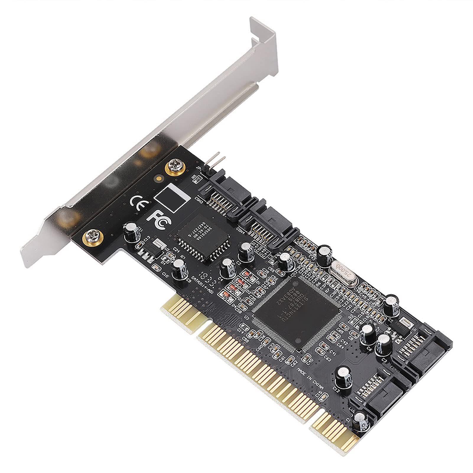 Dpofirs 4 Port SATA PCIe 3.0 X1 Controller Card - Supports 4 HDD/SSD Drives, PCI Express to SATA 1.5Gbps Adapter with Sil3114 Chipset & RAID Support for Windows Vista/Linux - Perfect for PC Builds, Data Storage Expansion, and Server Upgrades