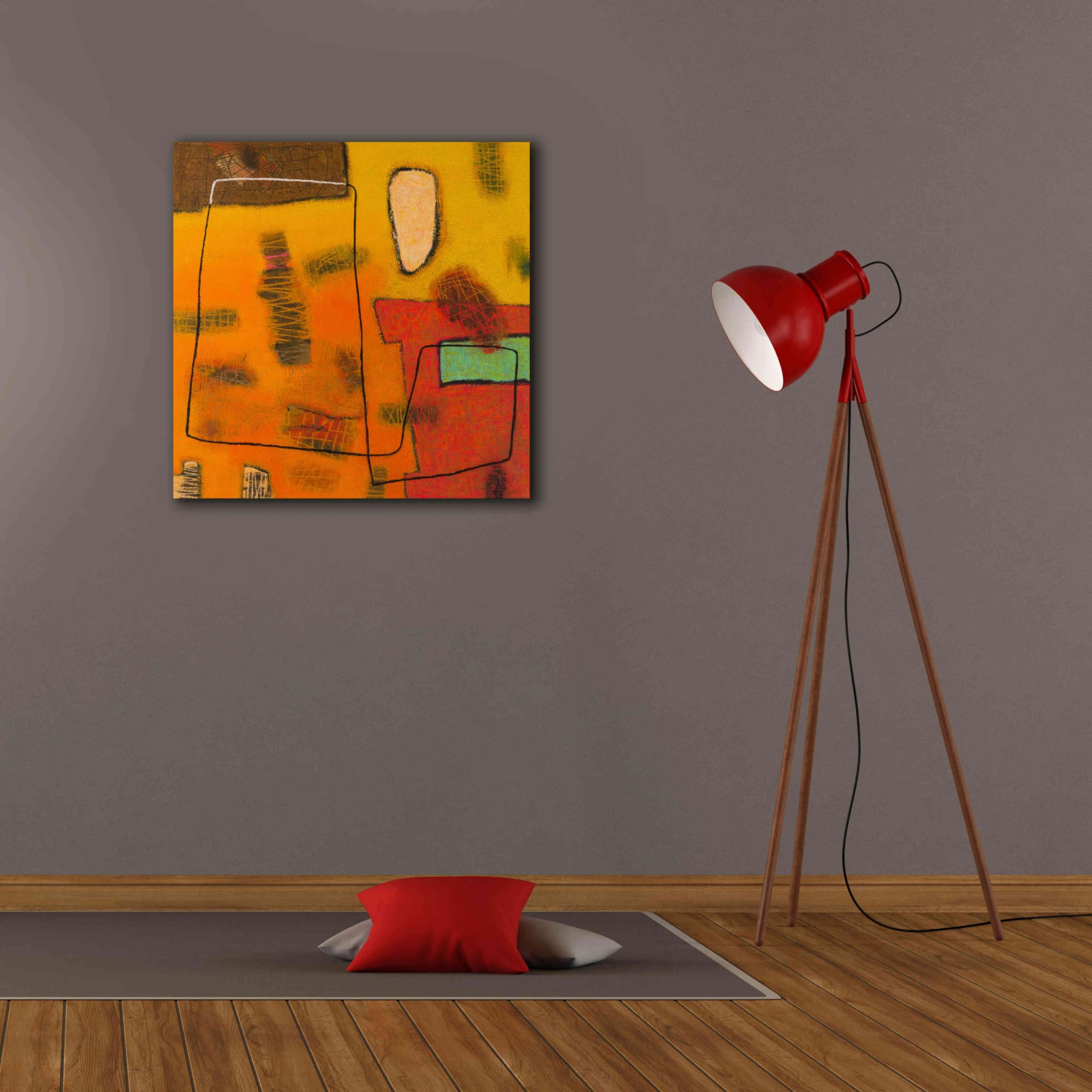 Epic Graffiti 'Conversations in the Abstract 31' by Downs - Premium Giclee Canvas Wall Art Print 26x26 Inches - Modern Abstract Graffiti Artwork for Living Room, Bedroom & Office Decor