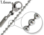 1.6mm Stainless Steel Bead Chain Necklace for Women - Durable & Hypoallergenic Jewelry for Everyday Wear, Layering & Gift Giving