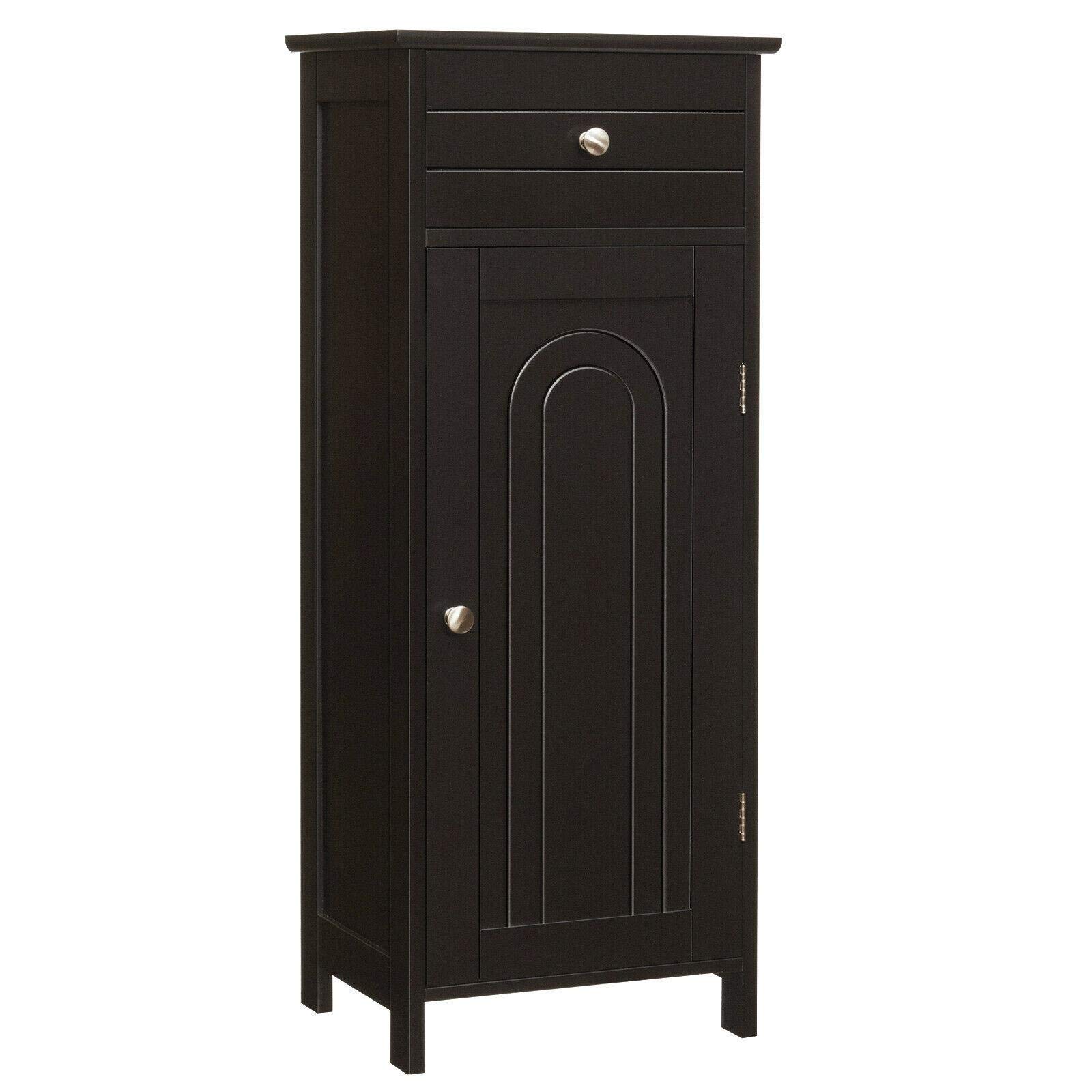 Mikalo Brown Storage Cabinet with Drawer - Organizer for Kitchen, Garage, Bathroom, Wardrobe & Closet - Perfect for Home, Office & Laundry Room Storage Solutions