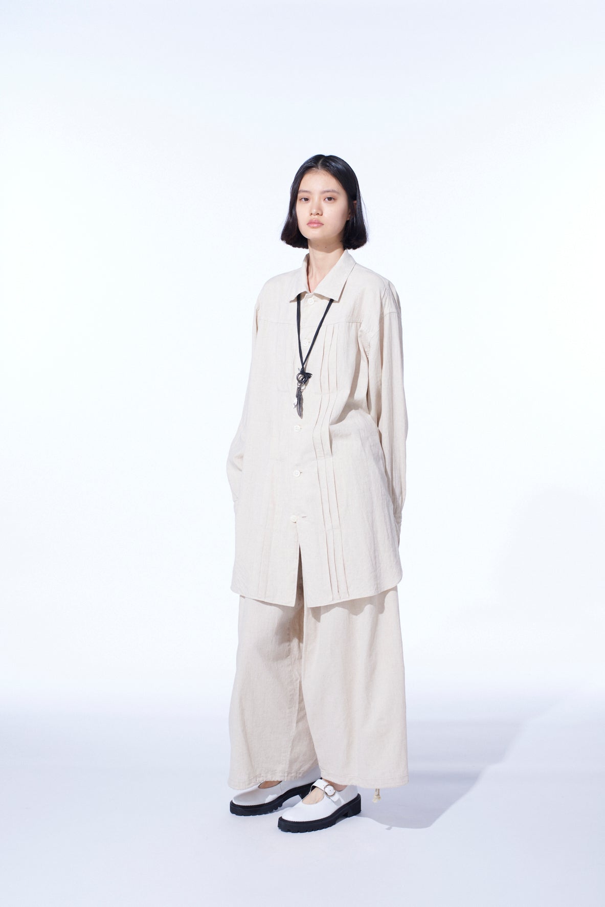 Premium Cotton Linen Poplin Pleated Oversized Shirt for Women - Comfortable & Stylish Casual Wear for Work, Travel & Everyday Outfits
