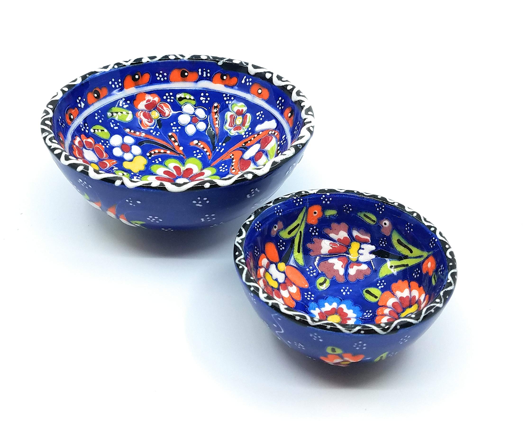 Handmade Turkish Ceramic Pottery Set - 2 Piece Serving Bowls (3