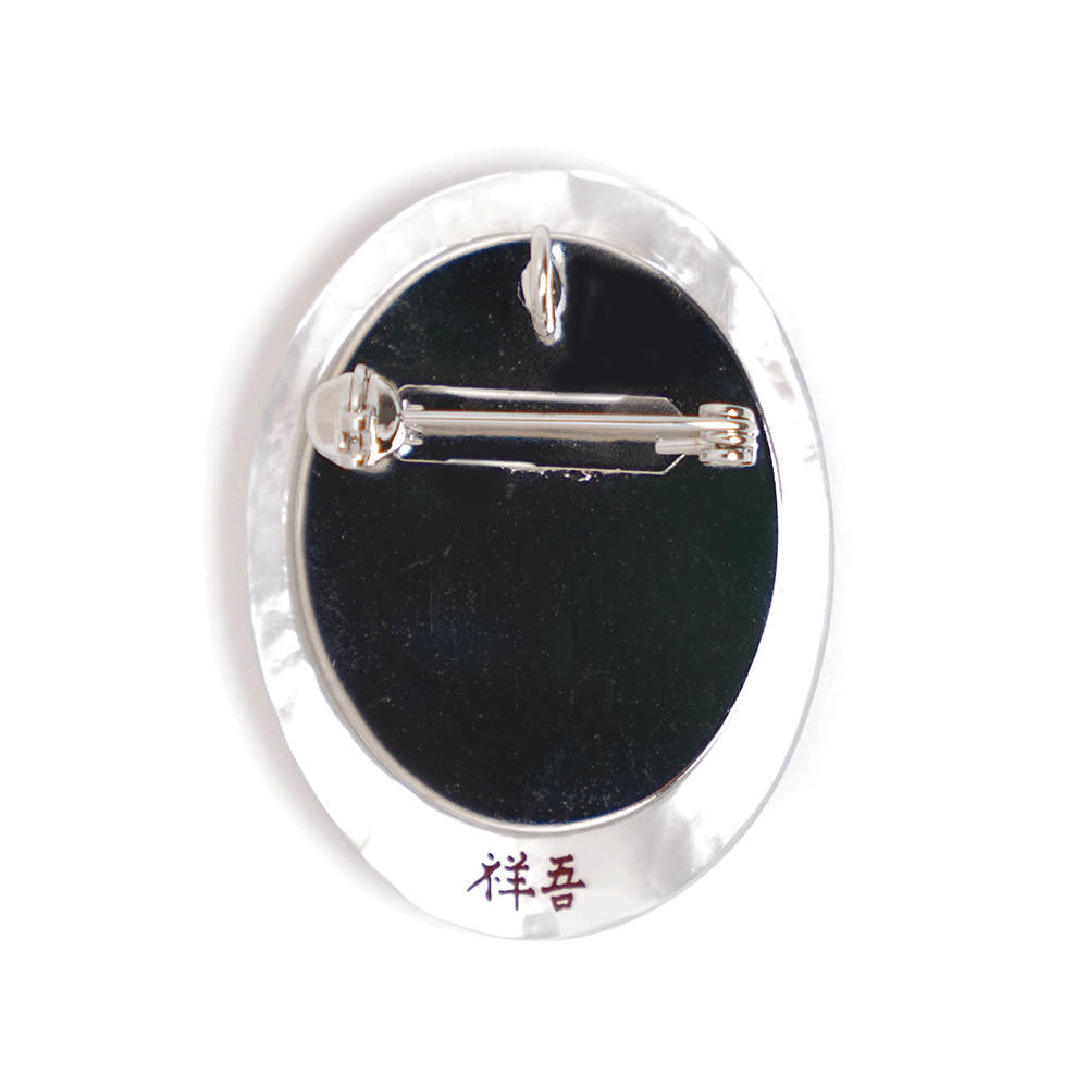Exquisite Maki-e Urushi Lacquer Brooch with White South Sea Pearl Shell & Hoopoe Design | Traditional Japanese Lacquer Jewelry | Perfect for Formal Occasions, Gift Giving & Cultural Fashion Statements