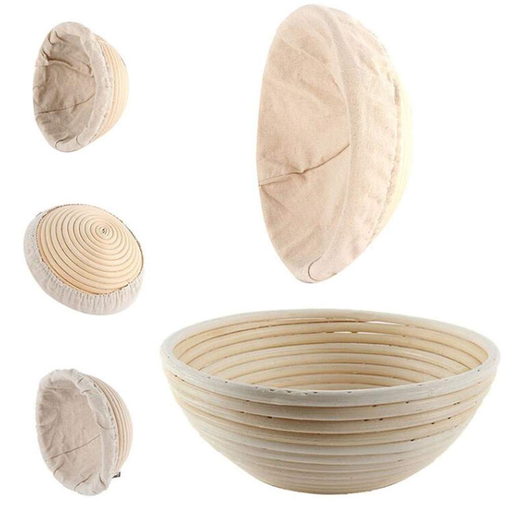 Round Bread Proofing Basket - Rattan Banneton Brotform (18x9cm) - Natural Fermentation Wicker Basket for Sourdough, Baguette & Artisan Bread Making - Perfect for Home Bakers & Professional Kitchens