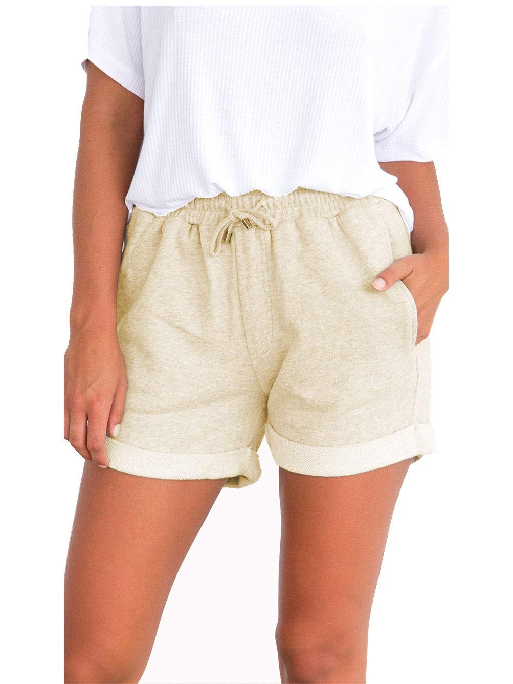 Famulily Women's Summer Beach Shorts - Casual Comfy Pajama Shorts with Adjustable Drawstring | Perfect for Beach Vacation, Lounging at Home & Yoga