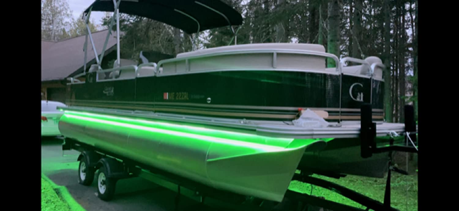 Premium Green Blob Outdoors LED Boat Deck Lighting Kit with Red & Green Navigation Lights - DIY Pontoon Under Deck Lighting for Boats (Green, 20 Pack) - Perfect for Night Cruising, Parties & Water Safety
