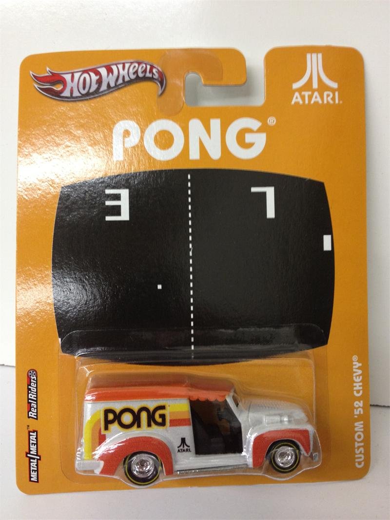 Hot Wheels 1/64 Scale Atari Pong Die-Cast Car - Nostalgic Retro Video Game Collectible for Display & Racing Fun