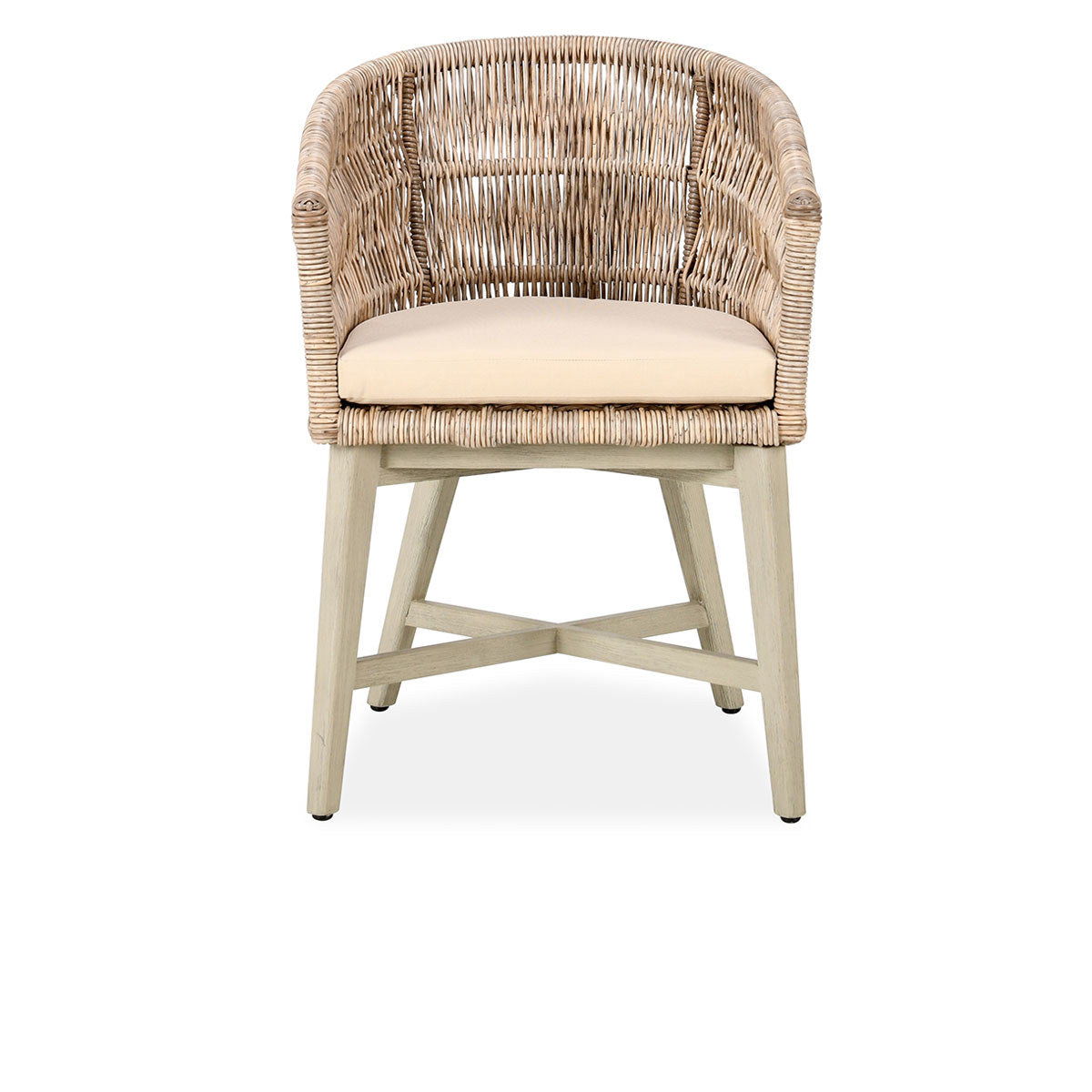 Collins Outdoor Dining Chair - Natural/Sand Color - Weather-Resistant Patio Furniture for Garden, Poolside & Backyard Dining