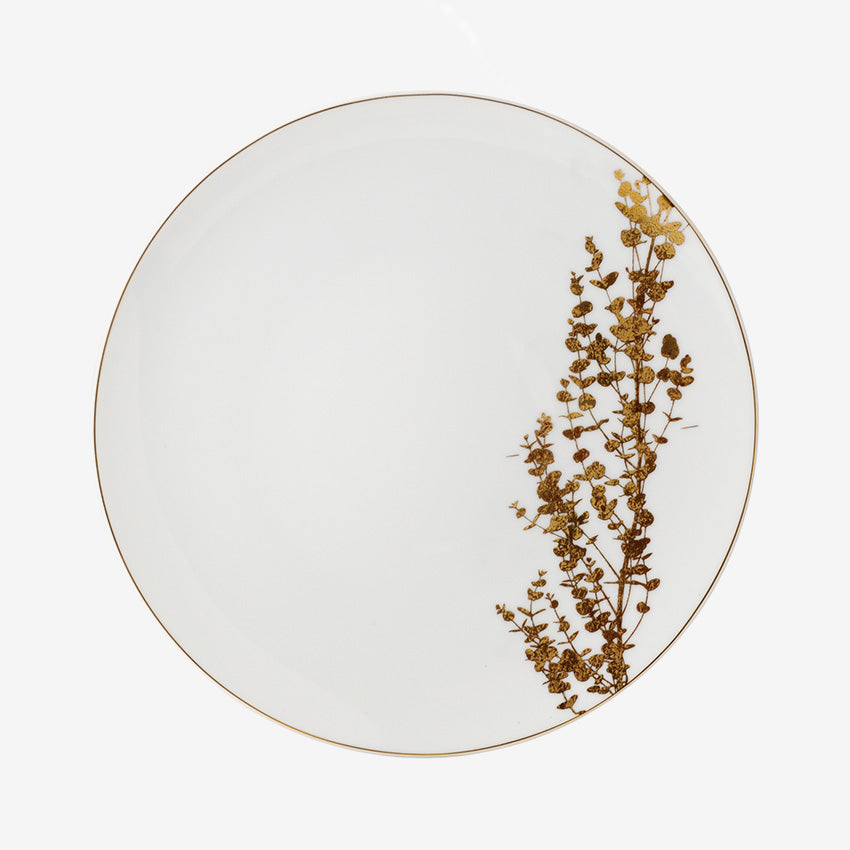Bernardaud Vegetal Or Coupe Plate - Elegant Gold-Trimmed Dinner Plate Set for Fine Dining & Special Occasions