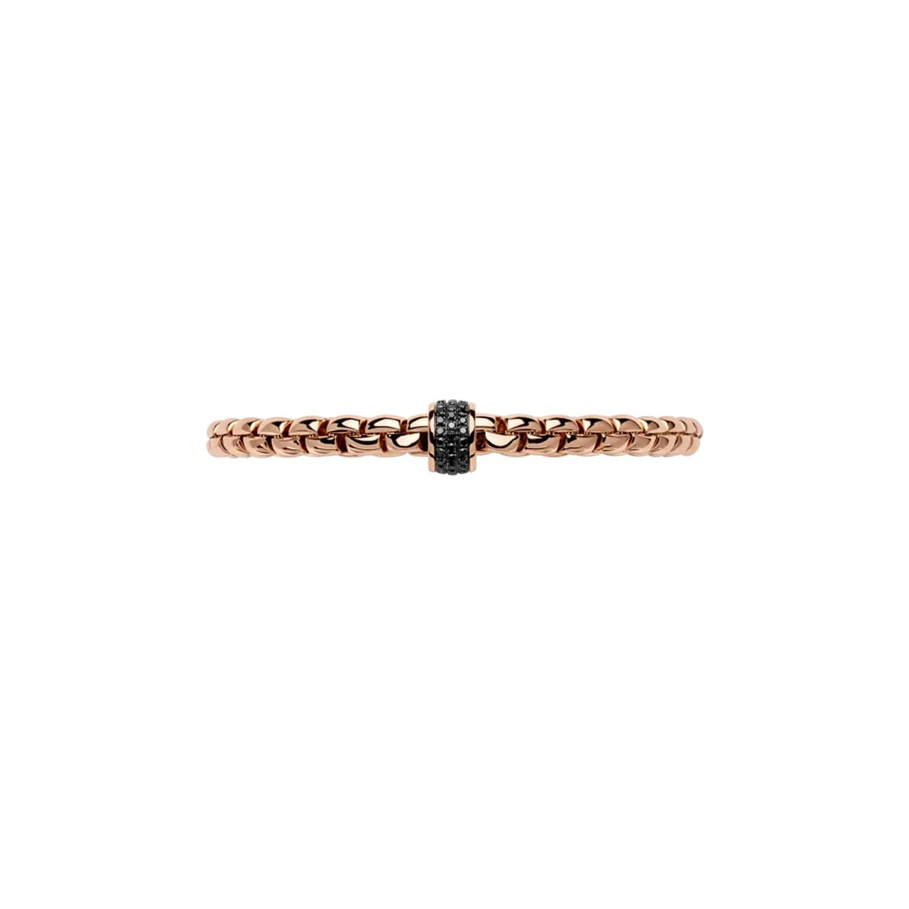 18K Rose Gold Black Diamond Flex'it Bracelet for Women - Elegant Adjustable Bracelet for Daily Wear, Parties & Special Occasions - Eka 70405BX_PN_R_X3X