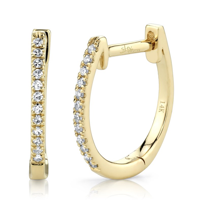 0.08 Ct 14K Yellow Gold Diamond Huggie Hoop Earrings for Women - Dainty & Elegant Everyday Jewelry Gift for Her - Perfect for Work, Date Night & Special Occasions