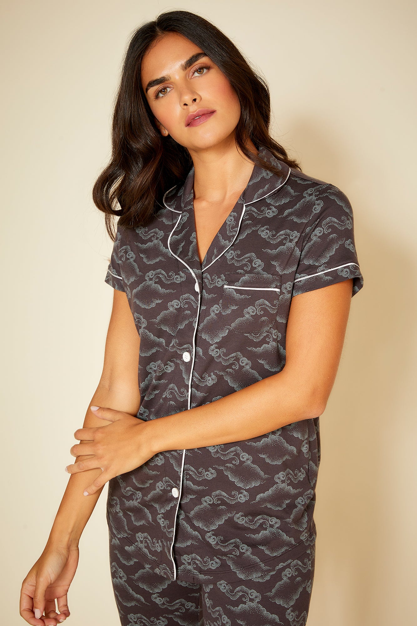 Bella Printed Short Sleeve Pajama Set - Women's Soft Cotton Sleepwear for Nightwear, Lounge & Home Comfort - Perfect for Relaxing, Sleeping and Cozy Evenings