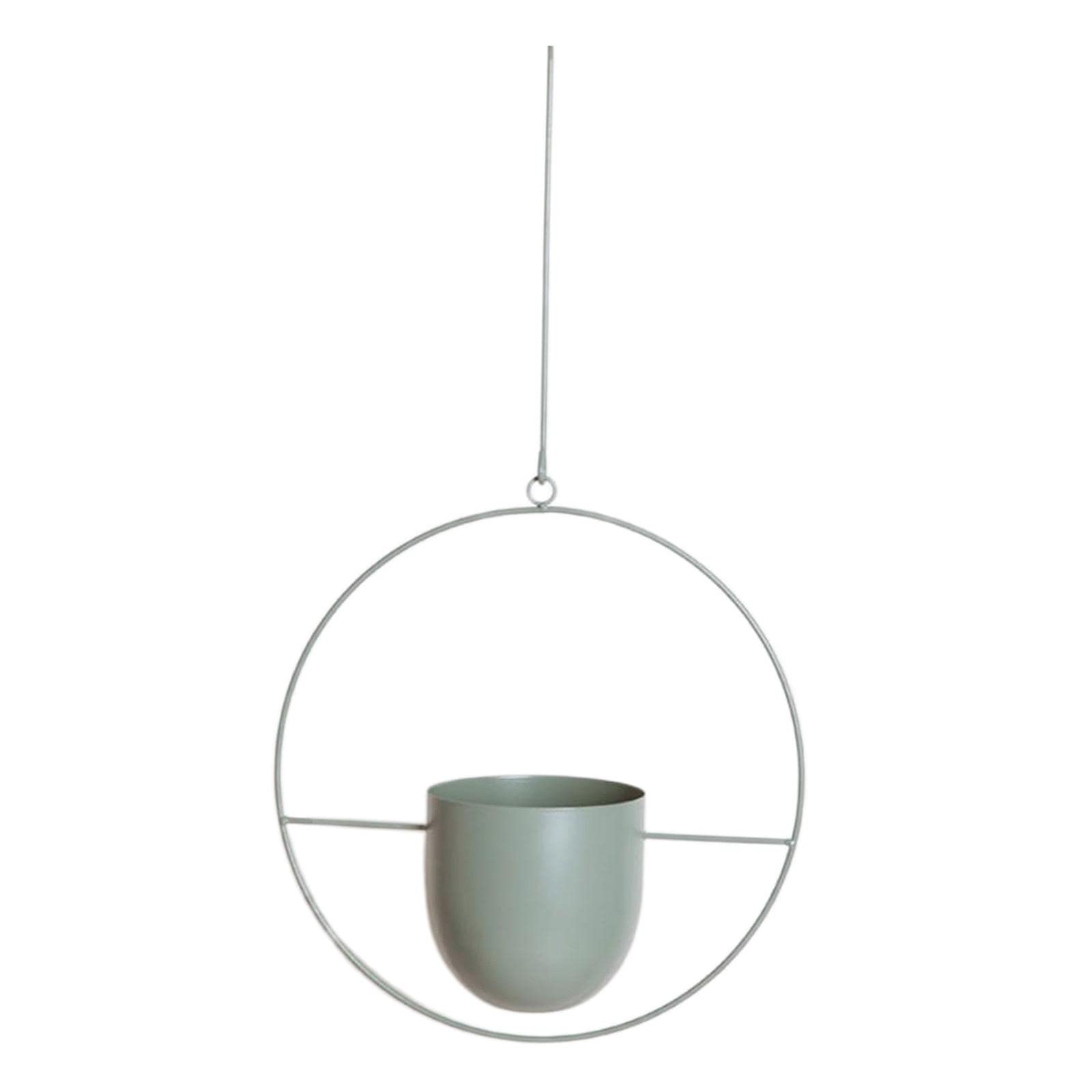 Baoblaze Modern Wall and Ceiling Hanging Planter - Round Green Plant Holder for Indoor Plants, Succulents, and Flowers - Perfect for Home, Office, and Apartment Decor