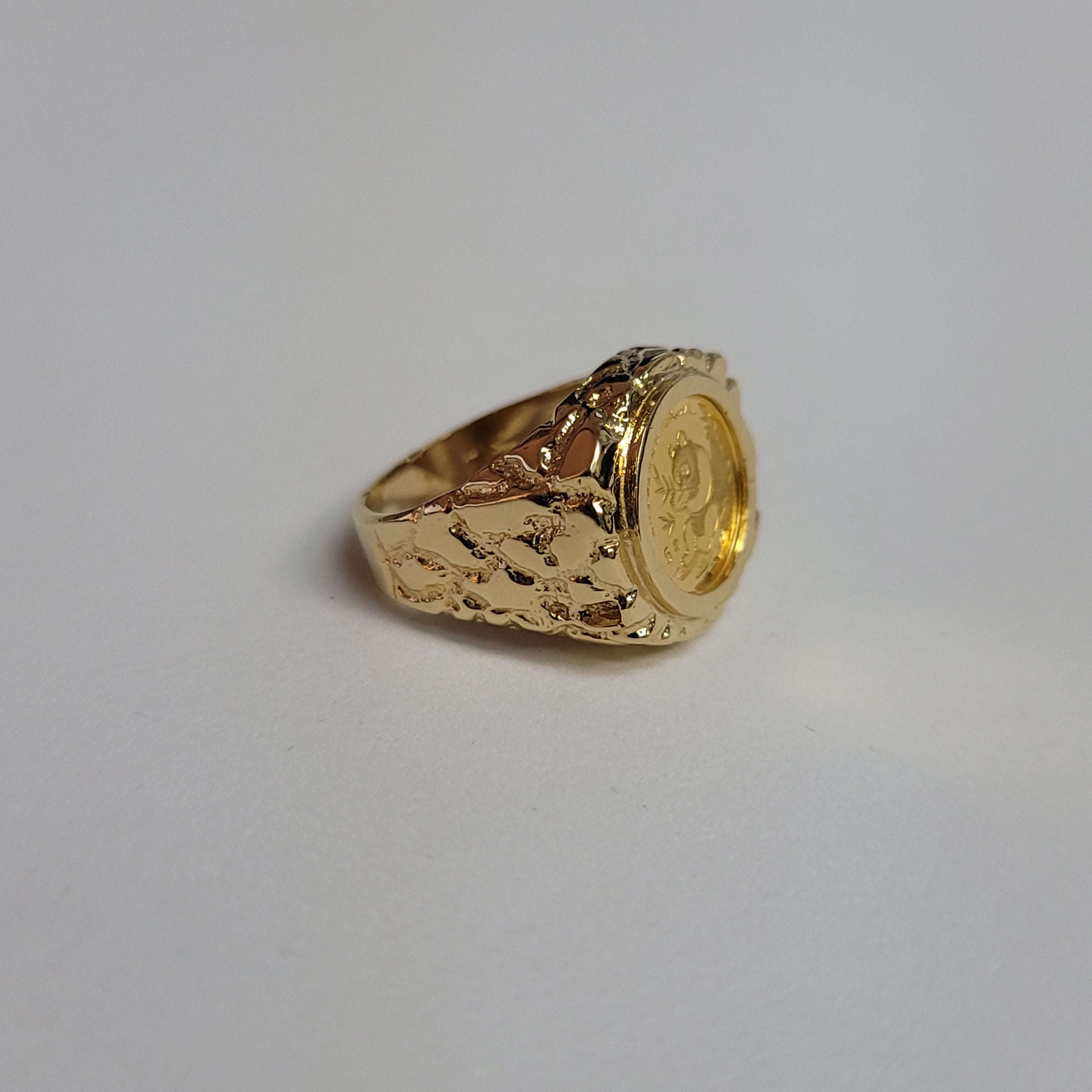 1991 China Panda Gold Coin Ring - 1/20 oz .999 Fine Silver Collectible Jewelry for Men & Women | Perfect Gift for Coin Collectors, Anniversary & Special Occasions