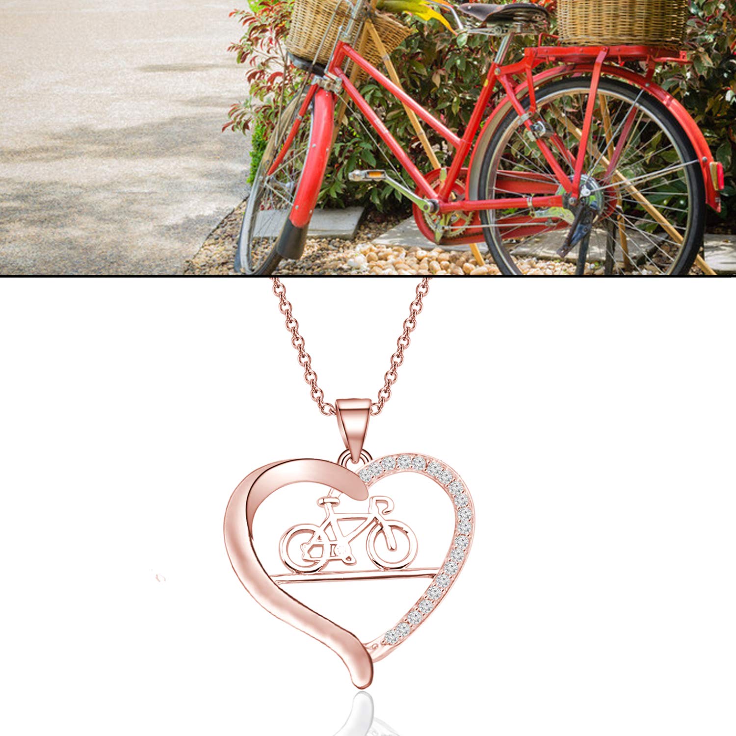 CHOORO Bicycle Necklace - Dainty Cycling Jewelry with Life Behind Bars Pendant - Perfect Gift for Cyclists & Bike Lovers - Ideal for Cycling Events, Birthday Gifts & Everyday Wear