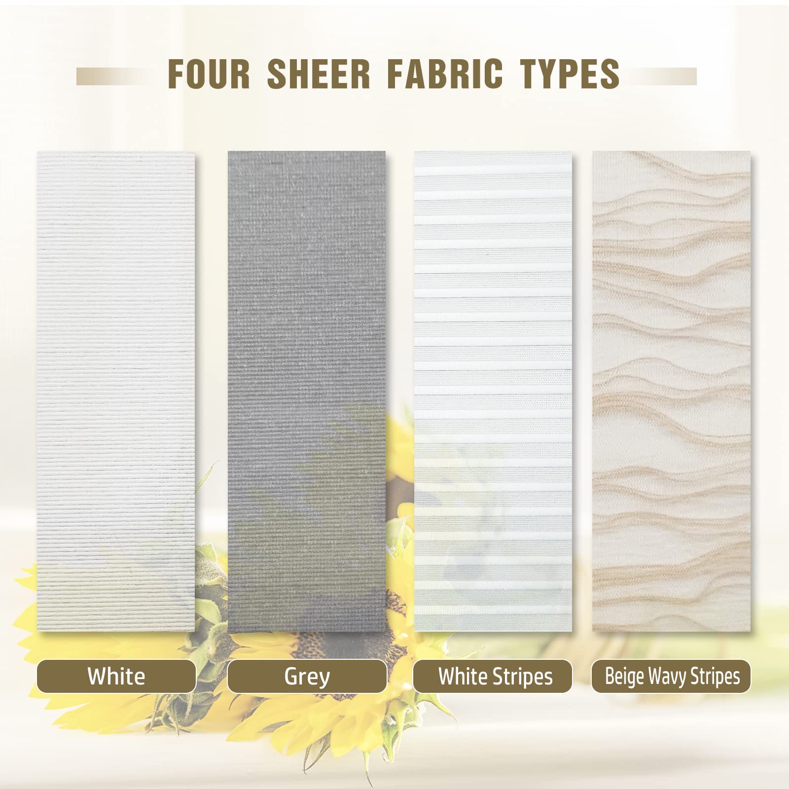 SUAKY Dual Window Blinds Roller Shades - Beige Blackout & Light Filtering Shades with Valance for Day & Night Use - Perfect for Living Room, Bedroom & Home Office Privacy