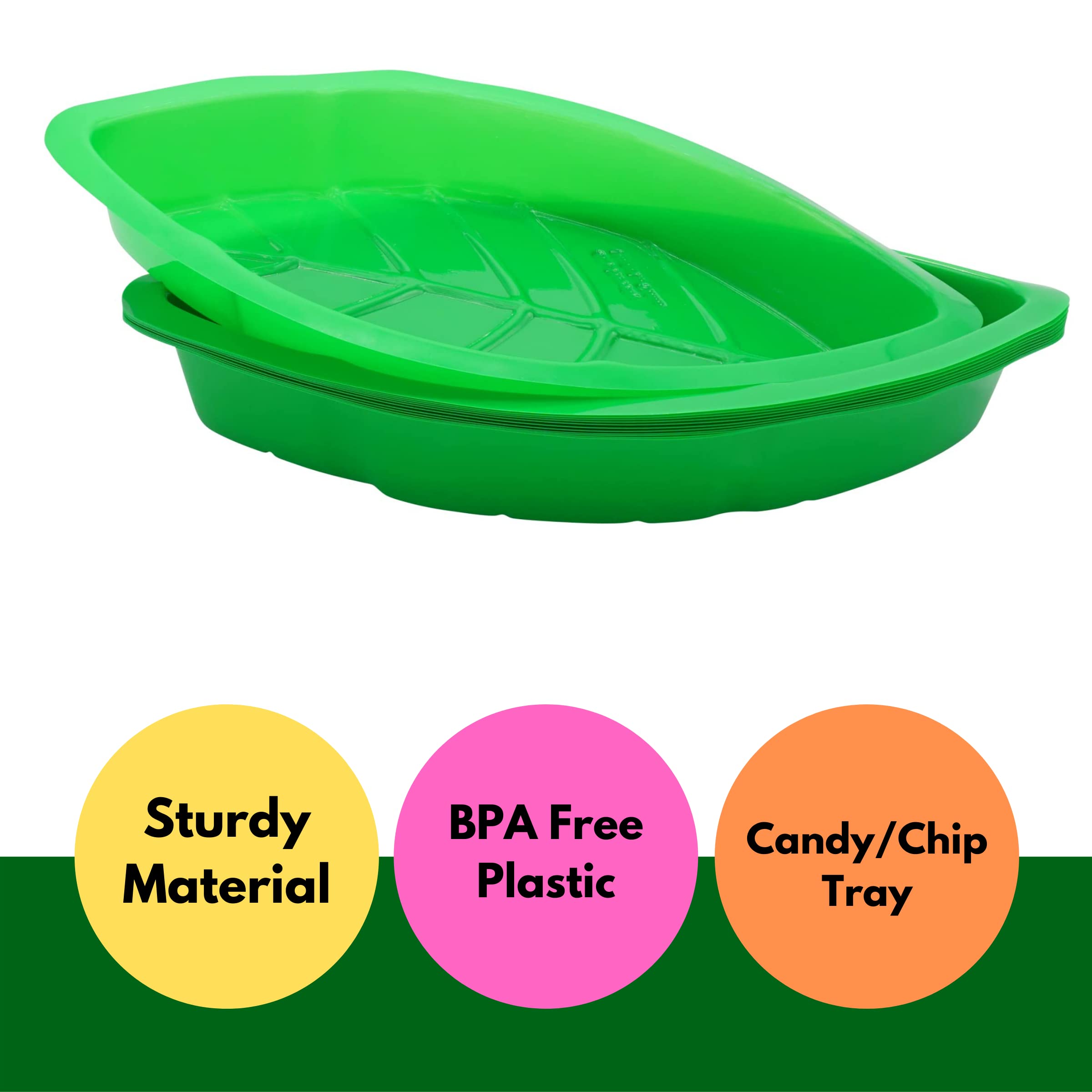 12-Pack Plastic Palm Leaf Party Serving Trays - Durable Luau & Jungle Safari Buffet Plates for Candy, Snacks, Food - Perfect for Hawaiian Themed Parties, Dinosaur Decorations & Table Centerpieces - Ideal for Birthday, Wedding & Holiday Events