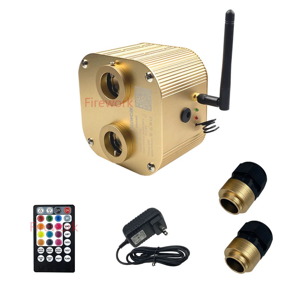 20W Twinkle Dual Port Fiber Optic Light Engine with Bluetooth APP & Remote Control - Perfect for Car Starlight Headliner & Home Decoration (Fiber Optic Cable Not Included)