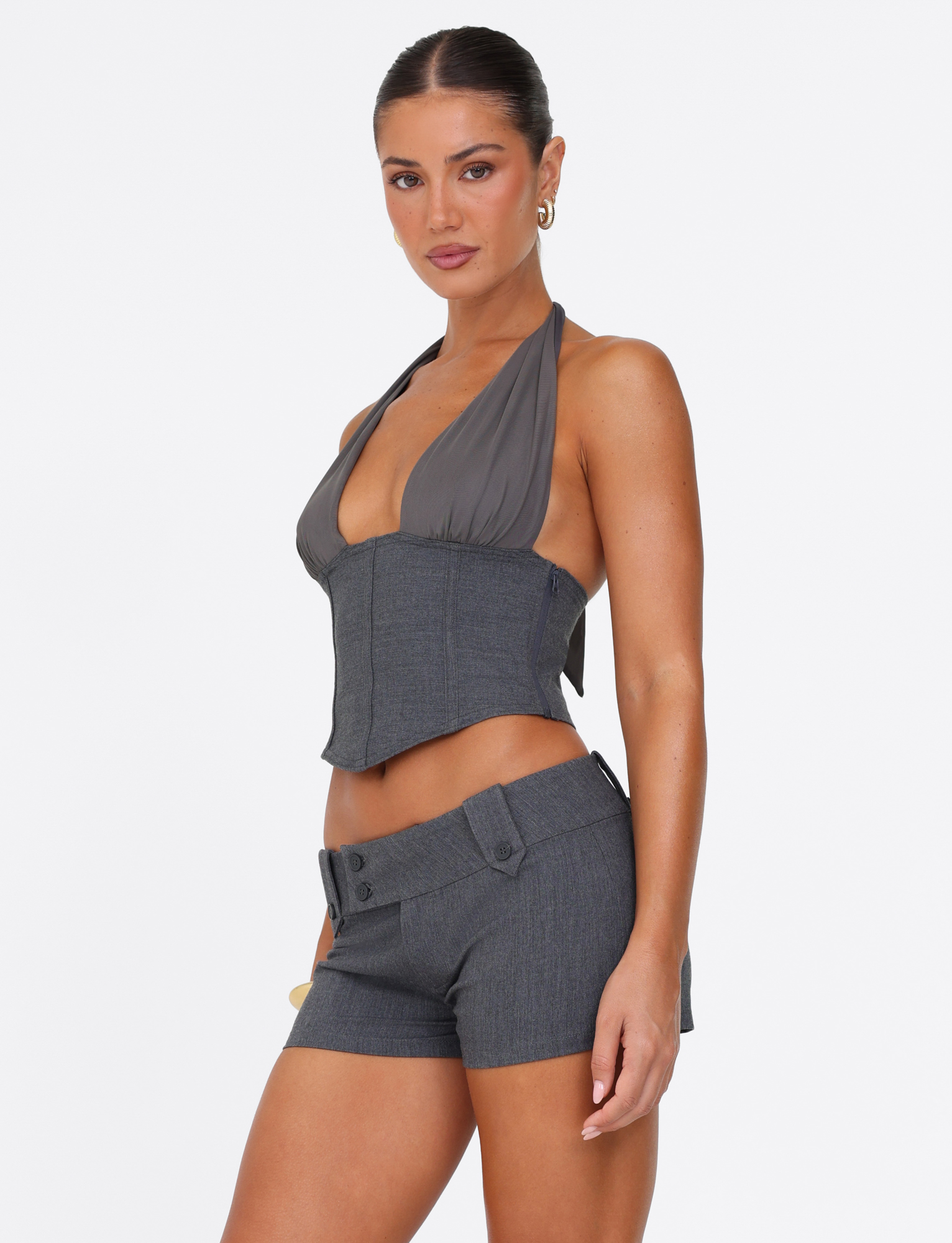 Kittie Short Grey - Stylish and Comfortable Women's Shorts for Casual Wear, Workout & Lounge