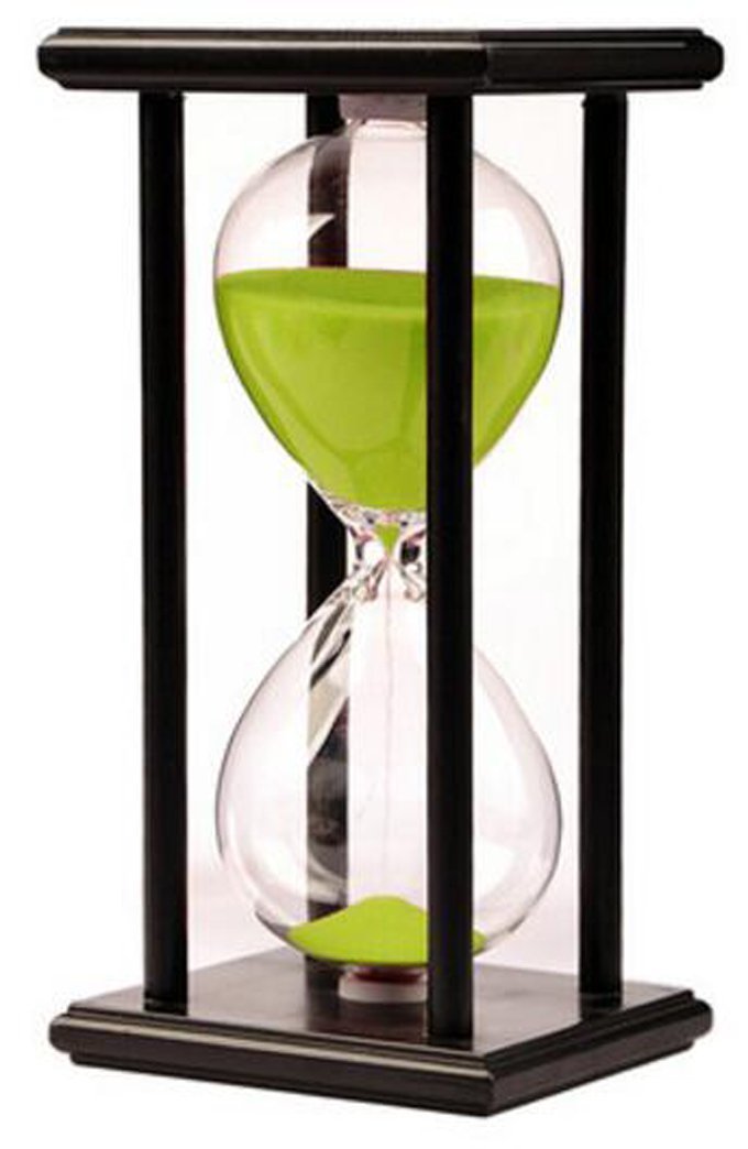 30 Minute Wooden Sand Timer Hourglass - Green Sandglass for Home, Office Desk & Living Room Decor | Perfect for Games, Classroom, Coffee Table & Meditation Timer