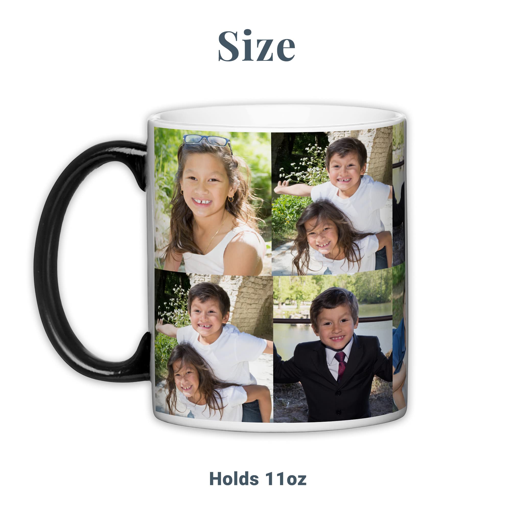 Personalized Color Changing Photo Mug - 11oz Custom Coffee Cup with 2 Pictures - Perfect for Gifts, Anniversaries & Family Memories