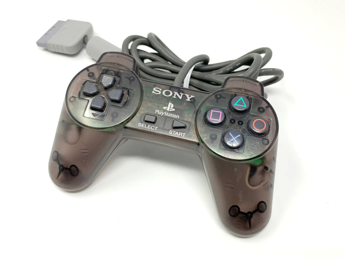 Original PlayStation Controller (Non-DualShock) - Clear Black Edition | Compatible with PS1, PS2 & Retro Gaming Consoles | Perfect for Classic Gaming & Collectors