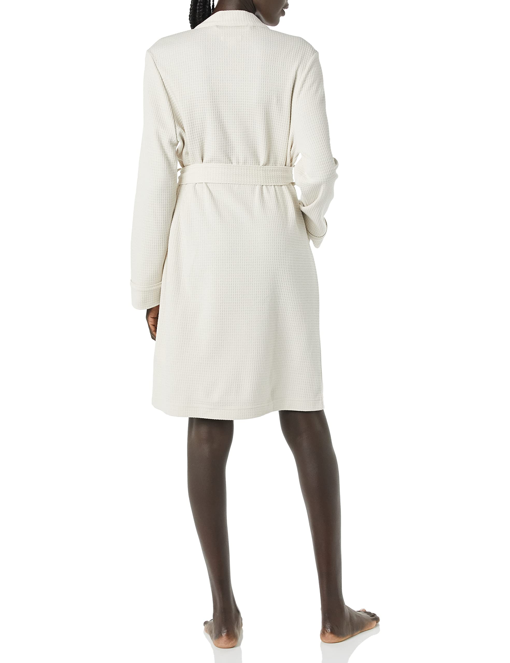 Amazon Essentials Women's Lightweight Waffle Mid-Length Robe - Soft & Comfortable Bathrobe for Relaxation, Plus Size Options - Perfect for Spa Days, Lounging & Morning Routines
