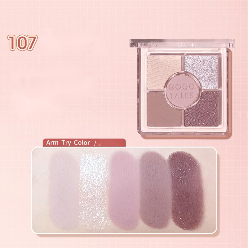 GOGOTALES 5-Color Matte & Pearly Eyeshadow Palette - Long Lasting Pigmented Makeup for Day & Night Looks | Perfect for Parties, Weddings & Everyday Wear