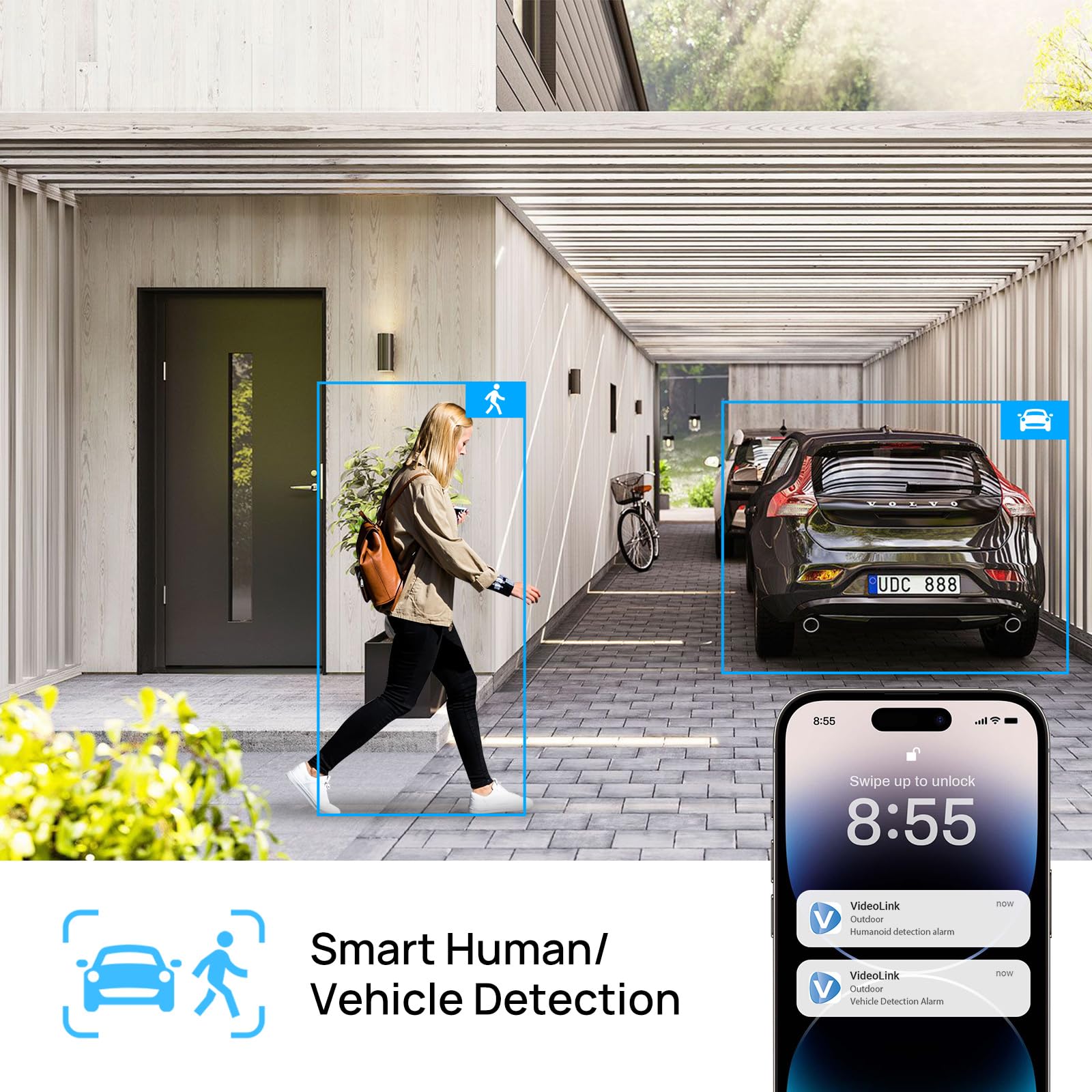 Hikvision 8MP 4K PoE IP Security Camera Outdoor - AI Human/Vehicle Detection, F1.0 Aperture Color Night Vision, Built-in Mic, 2.8mm Lens, IP67 (PG2387C) - Ideal for Home Security, Business Surveillance & 24/7 Property Monitoring