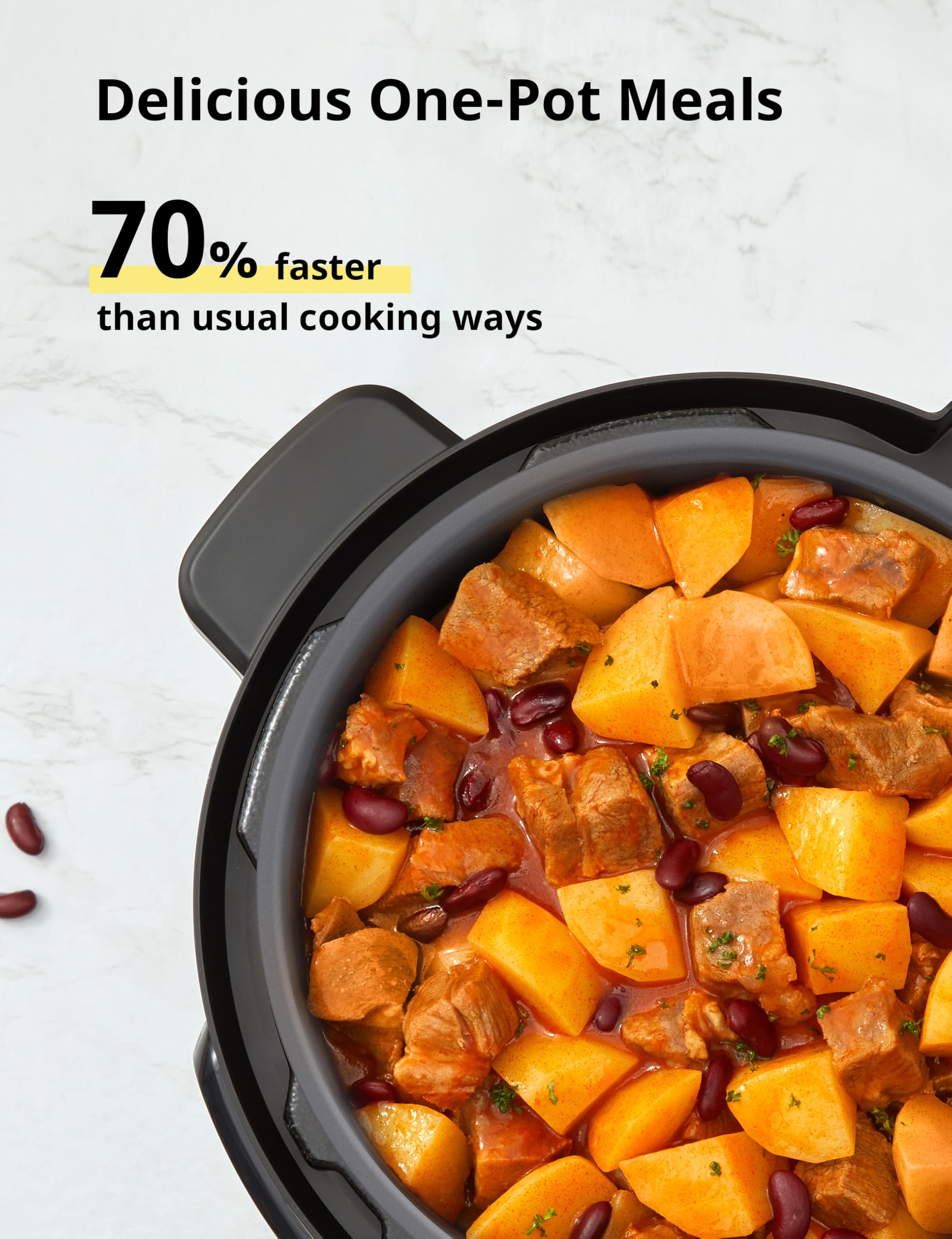 COMFEE’ 8 Quart Electric Pressure Cooker with 16-in-1 Multi-Cooker Functions, Non-Stick Ceramic Inner Pot for Rice, Yogurt, Slow Cooking & Sautéing - Perfect for Meal Prep, Family Dinners & Healthy Cooking