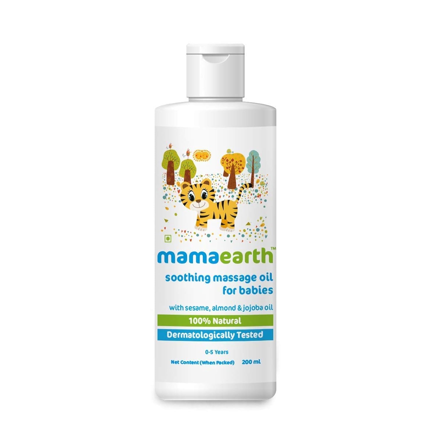 Mamaearth Soothing Baby Massage Oil 200ml - Natural Blend with Sesame, Almond & Jojoba Oil for Skin Healing & Immunity | Gentle, Lightweight, Non-Staining | Perfect for Newborns, Toddlers & Daily Baby Care Routine