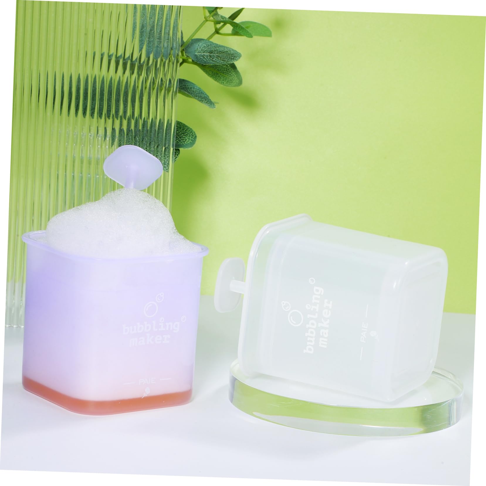 FOMIYES 2 Pack Foam Cup Dispenser Bottle - Foaming Pump for Shampoo, Face Wash & Skincare | Marshmallow Foam Maker for Bath, Shower & Hair Care Routine