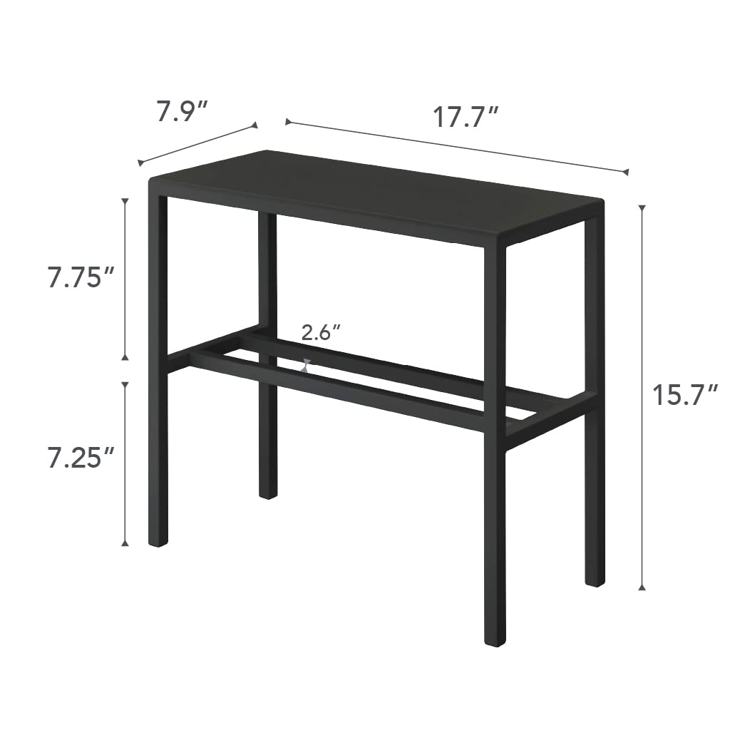 Yamazaki Home 2-Tier Steel Entryway Organizer & Shoe Rack - Black | Space-Saving Storage Solution for Small Apartments, Hallways & Closets | Durable Metal Shoe Shelf for Entryway Organization