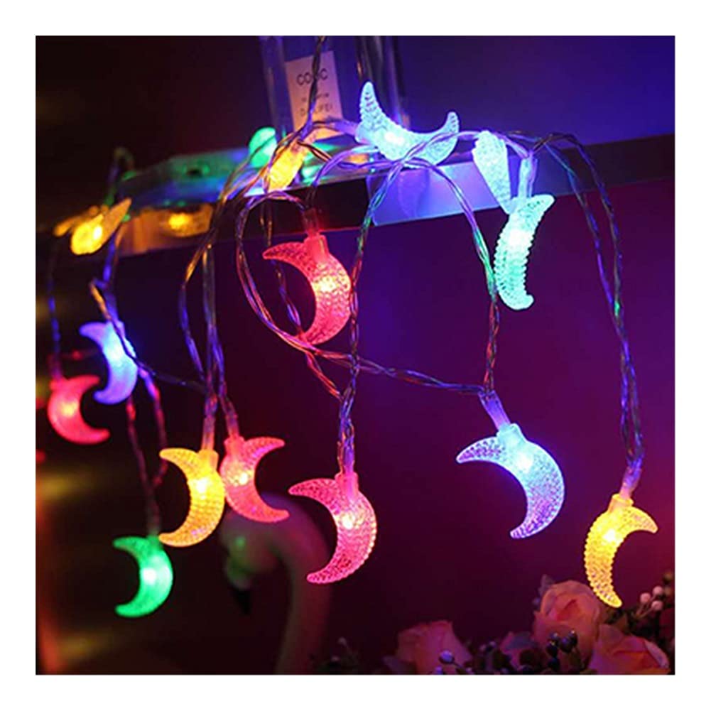 Solar Powered Moon Shaped LED String Lights - 10 LED Fairy Lights with Color Changing Modes for Christmas Tree, Wedding, Party & Outdoor Decor (1.5M, Waterproof) - Perfect for Garden, Patio, Backyard and Holiday Lighting