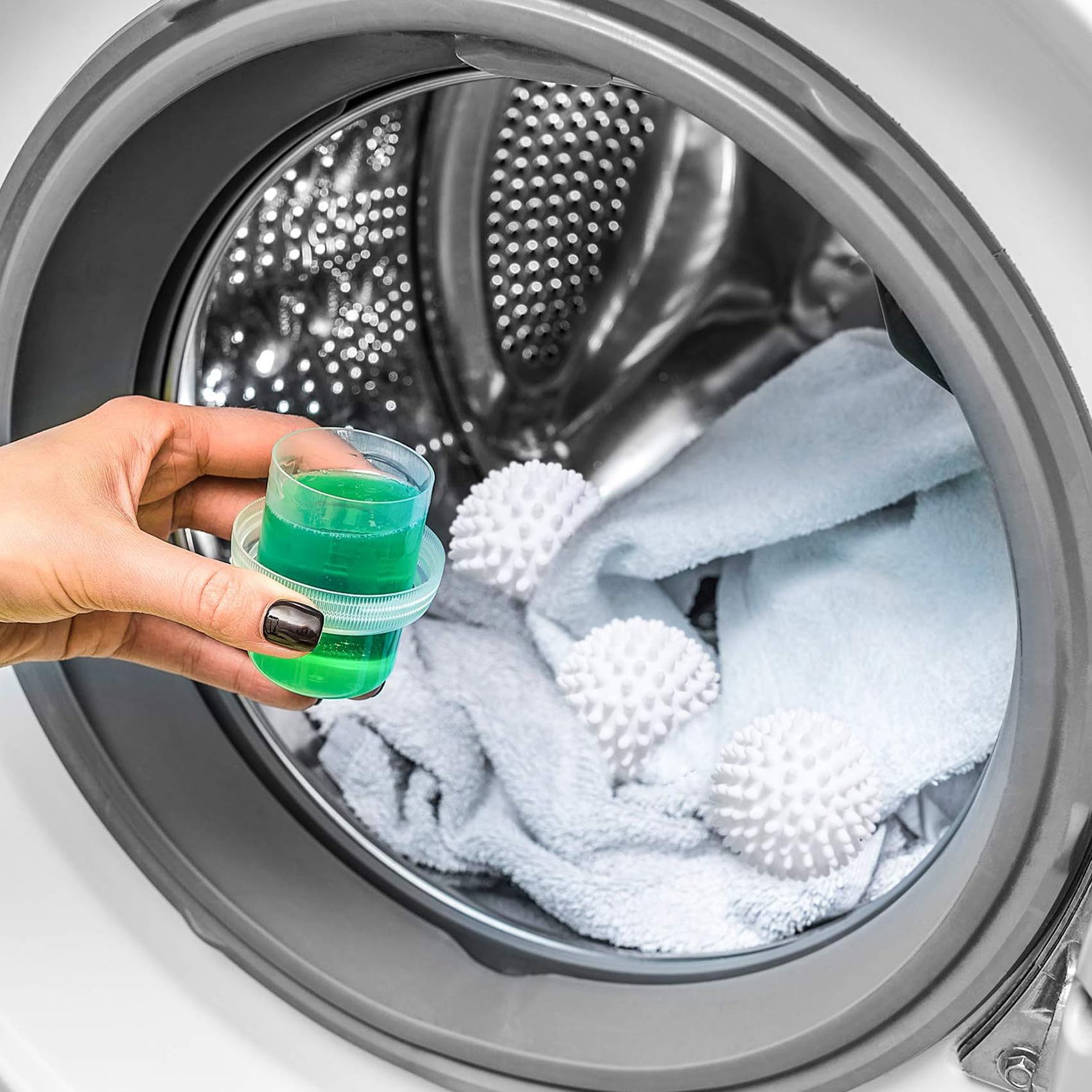 6 Pack Eco-Friendly Wool Dryer Balls for Laundry - Reduce Drying Time, Static & Pet Hair - Reusable Fabric Softener Alternative for Clothes, Bedding & Towels - Perfect for Large Loads & Energy Savings