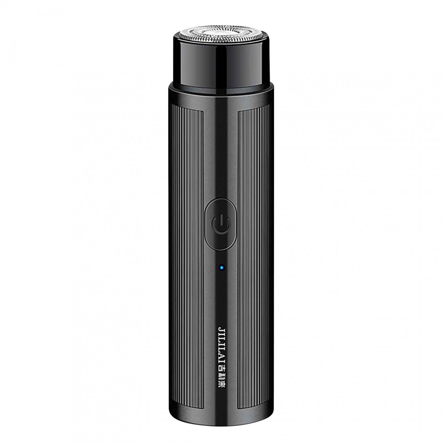 Mini Portable Electric Shaver for Men - USB Rechargeable Rotary Beard Trimmer, Low-Noise Travel Shaver with Self-Sharpening Blades - Perfect for Home, Office & Car Use (Black)