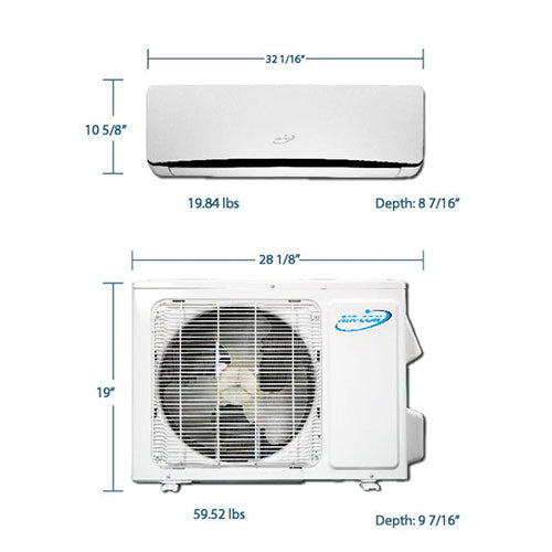 Titanium 12000 BTU 18 SEER 110-120V Ductless Mini Split Air Conditioner & Heat Pump System - Perfect for Home, Office & Small Business Cooling & Heating